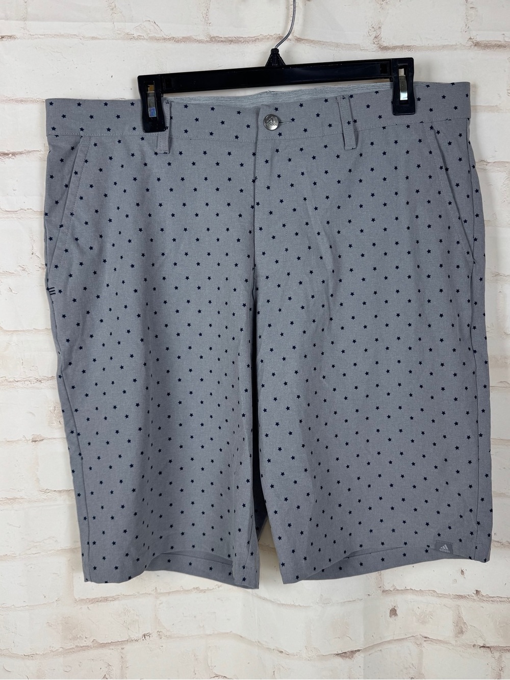 Adidas Ultimate 365 Men's Golf Shorts Grey With Blue Stars Size 36